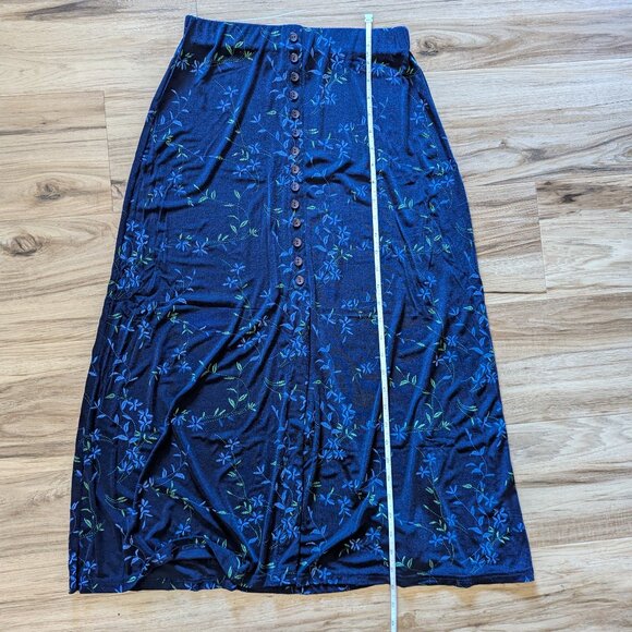 Briggs New York Blue Floral Maxi Skirt, SP - Picture 5 of 5